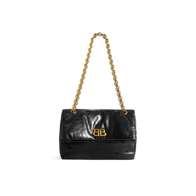 BALENCIAGA WOMEN'S MONACO BAG SMALL IN BLACK 7659662AAR81000 (27.9*18*9.9cm)
